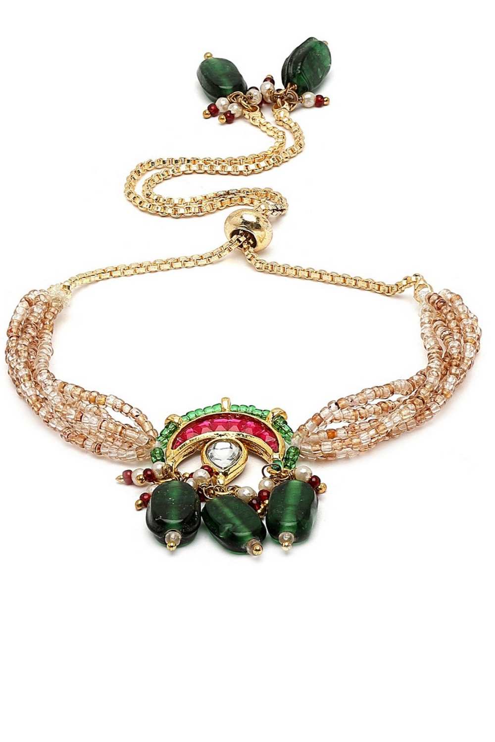 Exquisite Green Beaded Bracelet