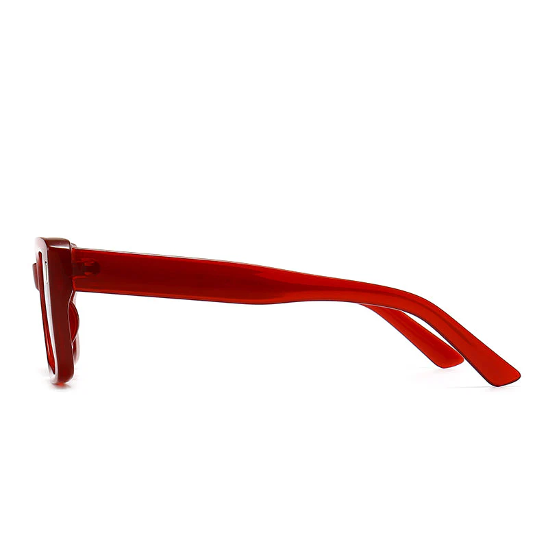 Chic Rectangular Red Sunglasses
