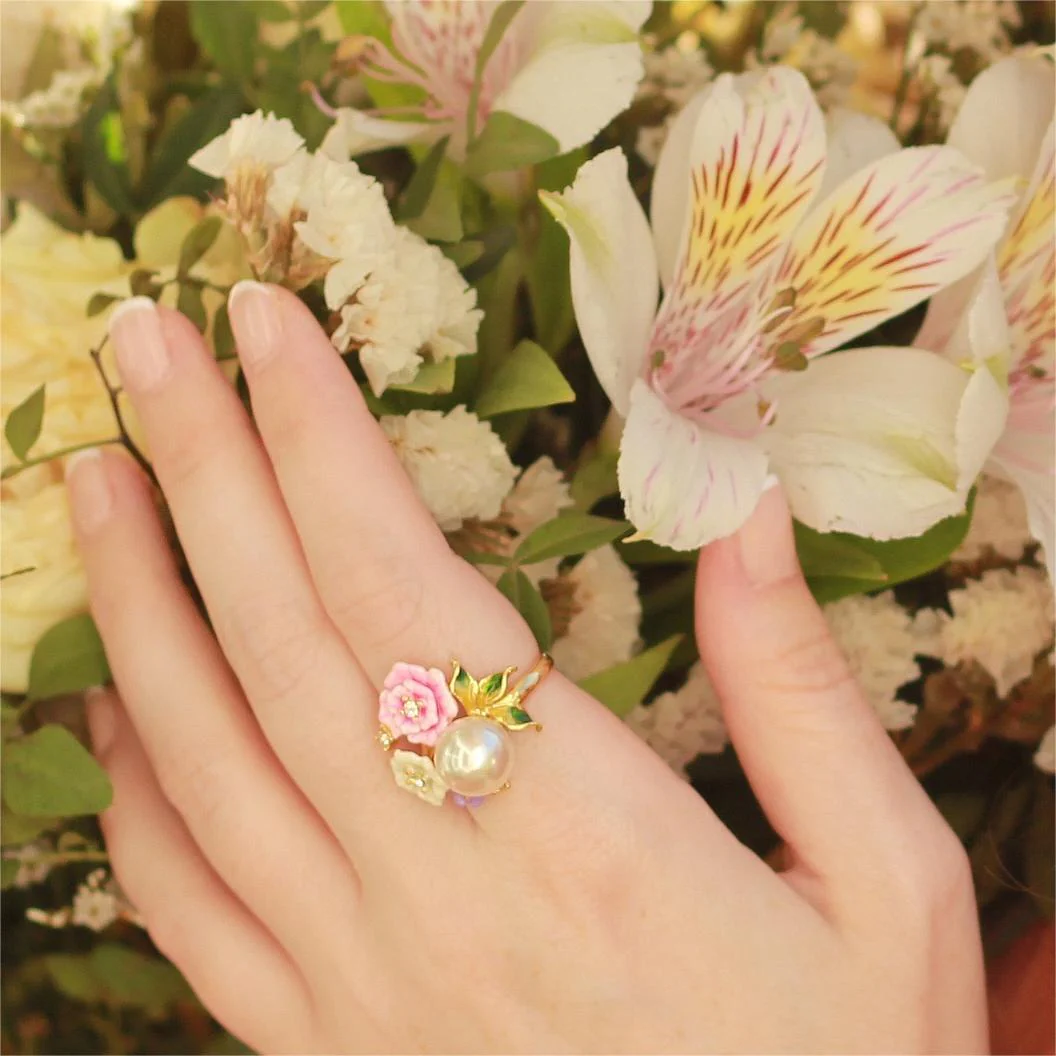 Floral Fantasy Enamel Ring