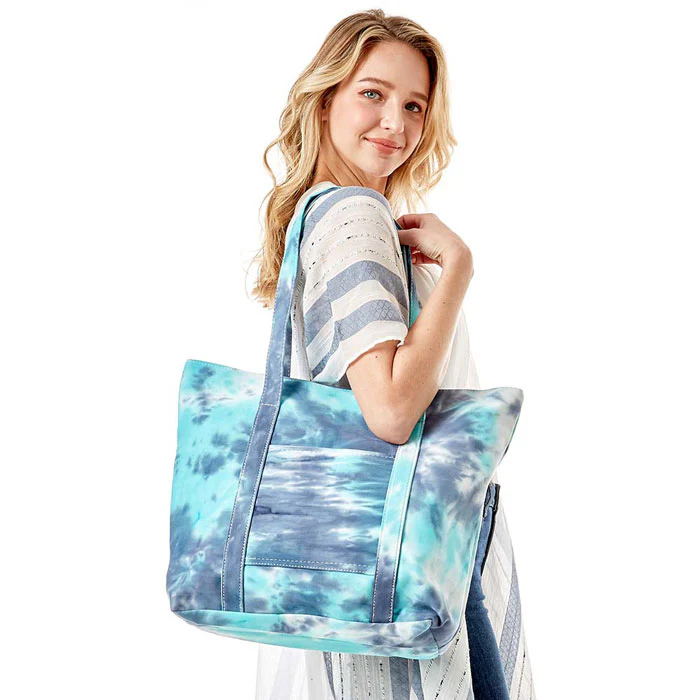 Stylish Blue Tie-Dye Tote Bag
