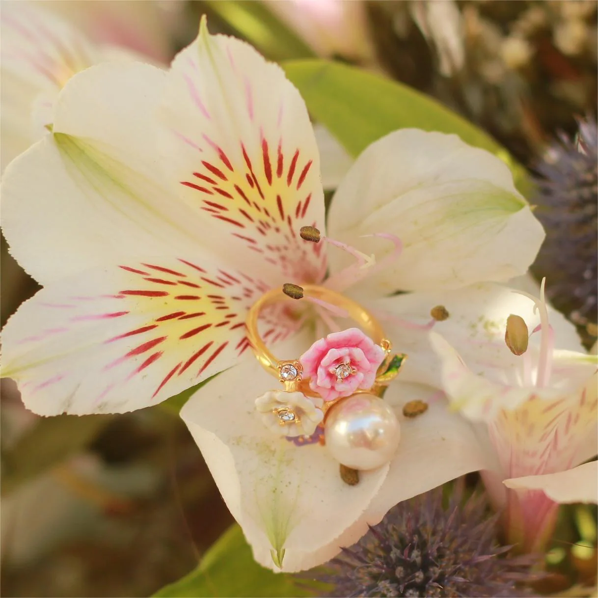 Floral Fantasy Enamel Ring