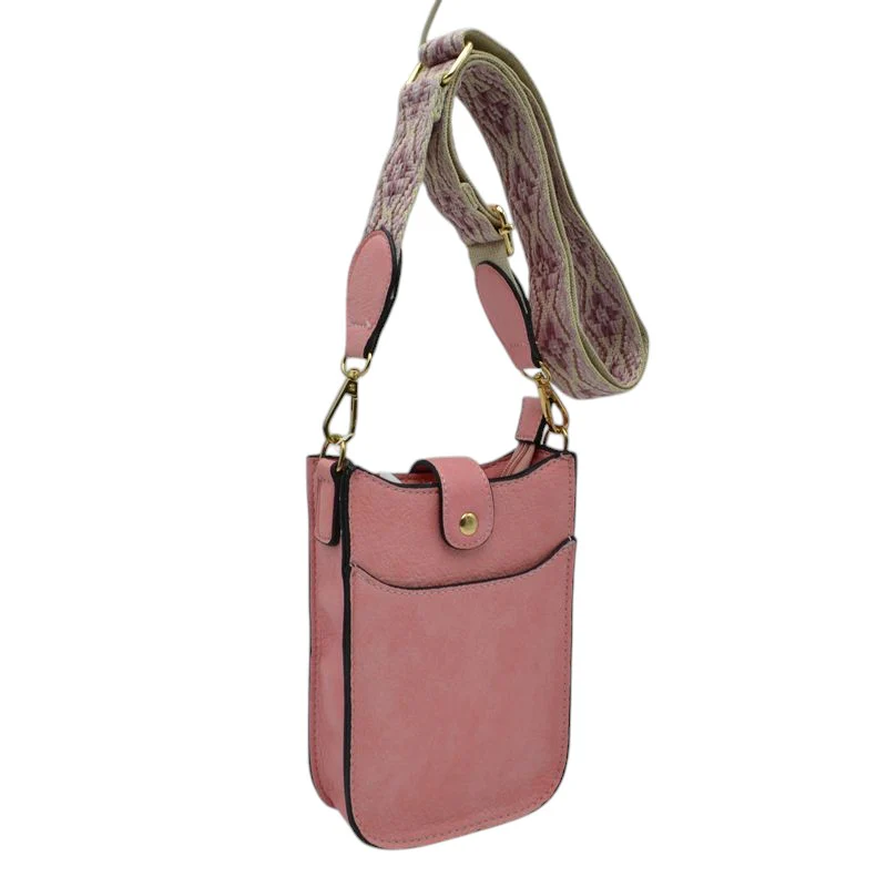 Elegant Red Faux Leather Crossbody Bag