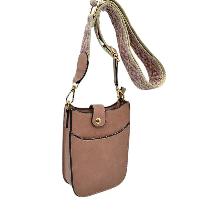 Elegant Red Faux Leather Crossbody Bag