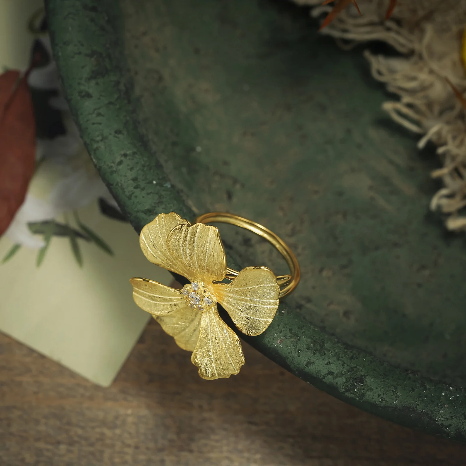 Elegant Blossom Adjustable Ring