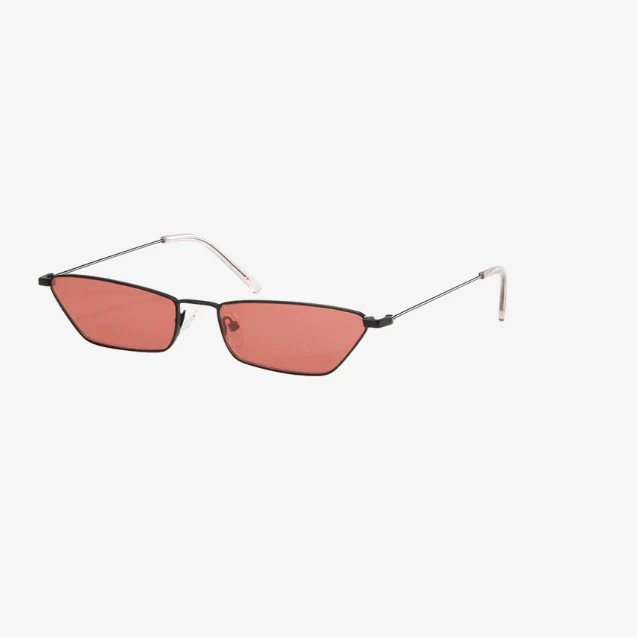 Sleek Rectangular Red Lens Glasses