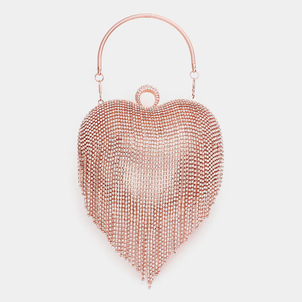 Chic Heart Tassel Clutch