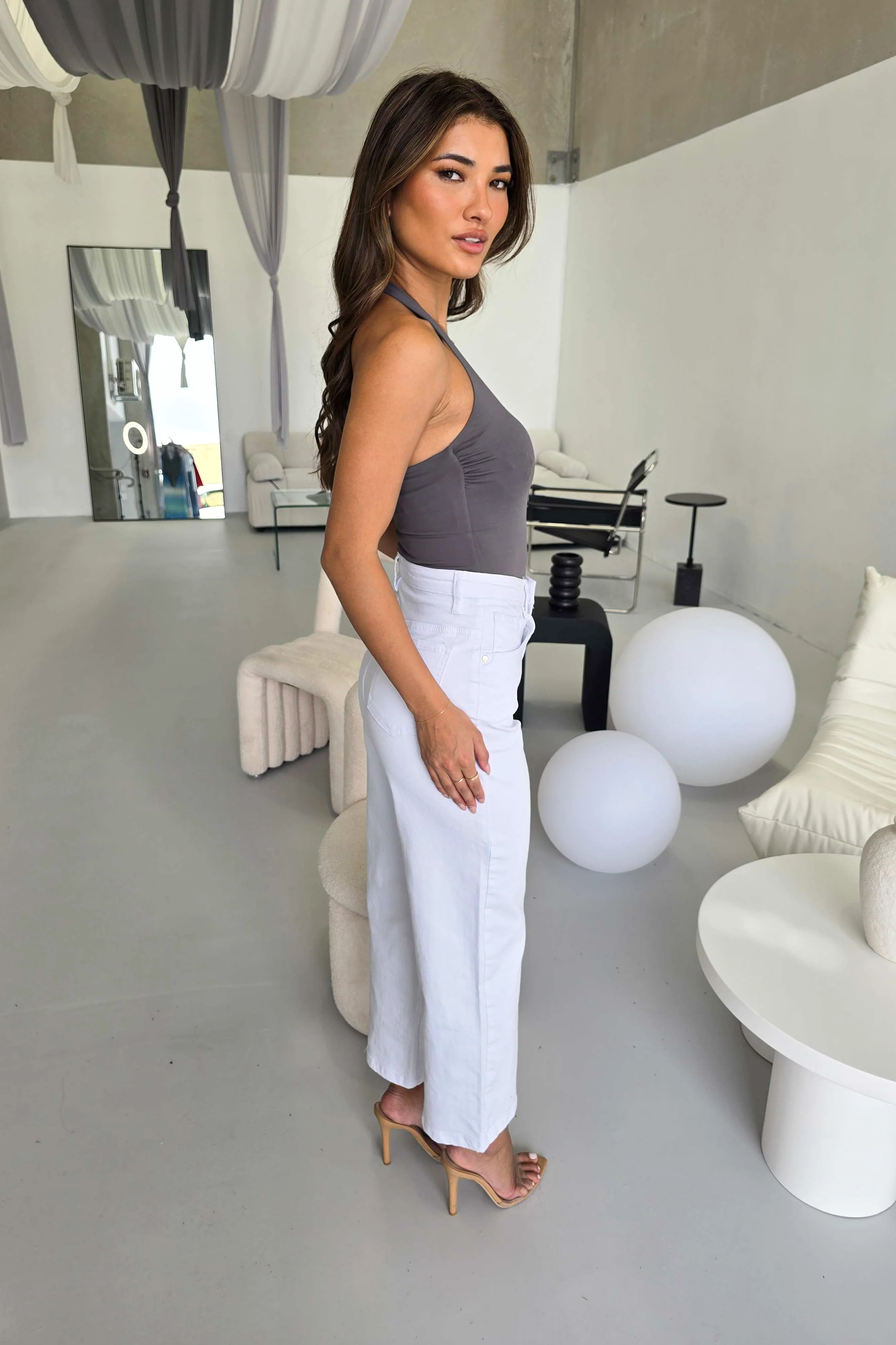 Modern Elegance Bodysuit And Wide-Leg Trousers Set