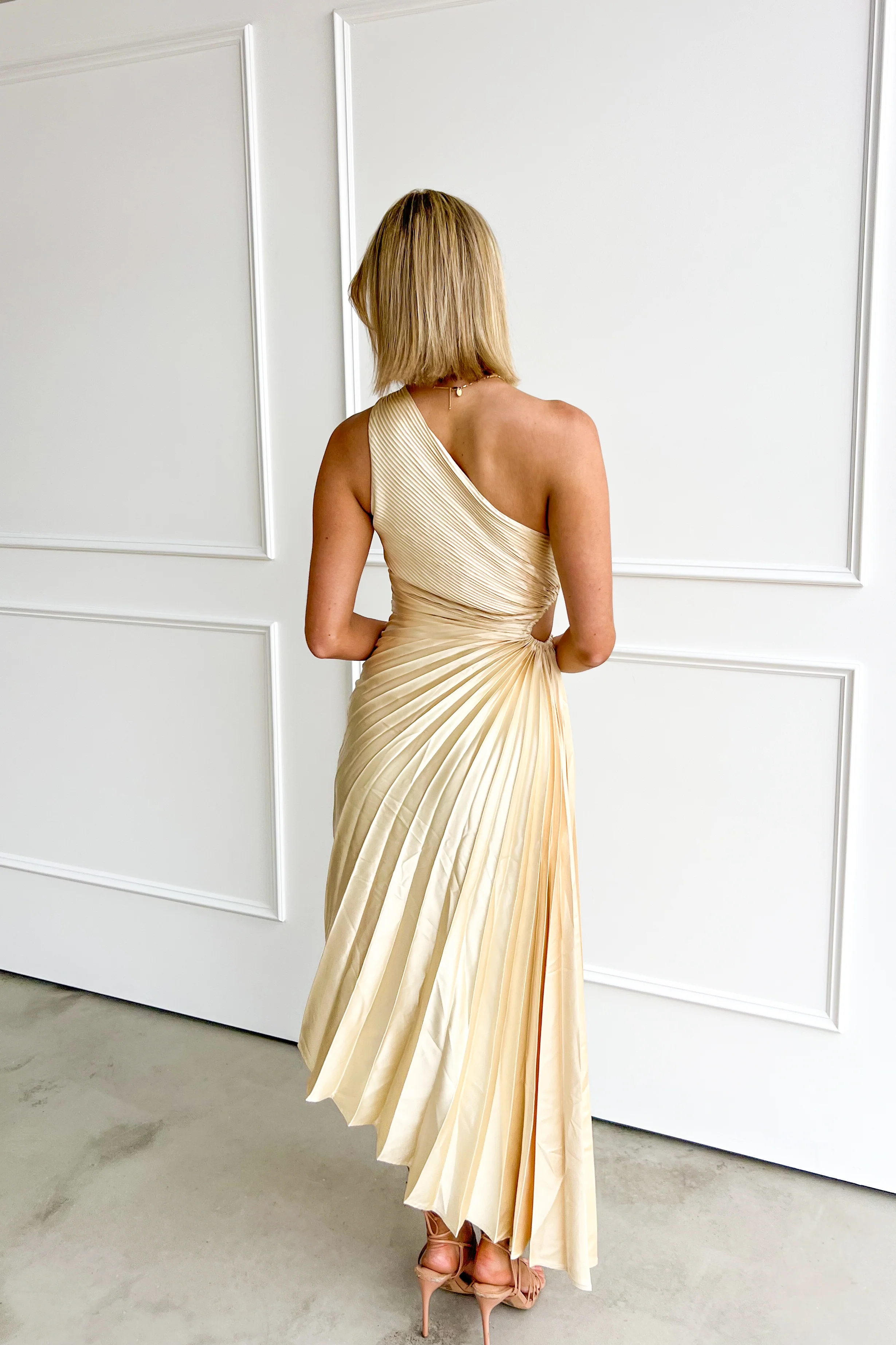Elegant Pleated Asymmetrical Dress