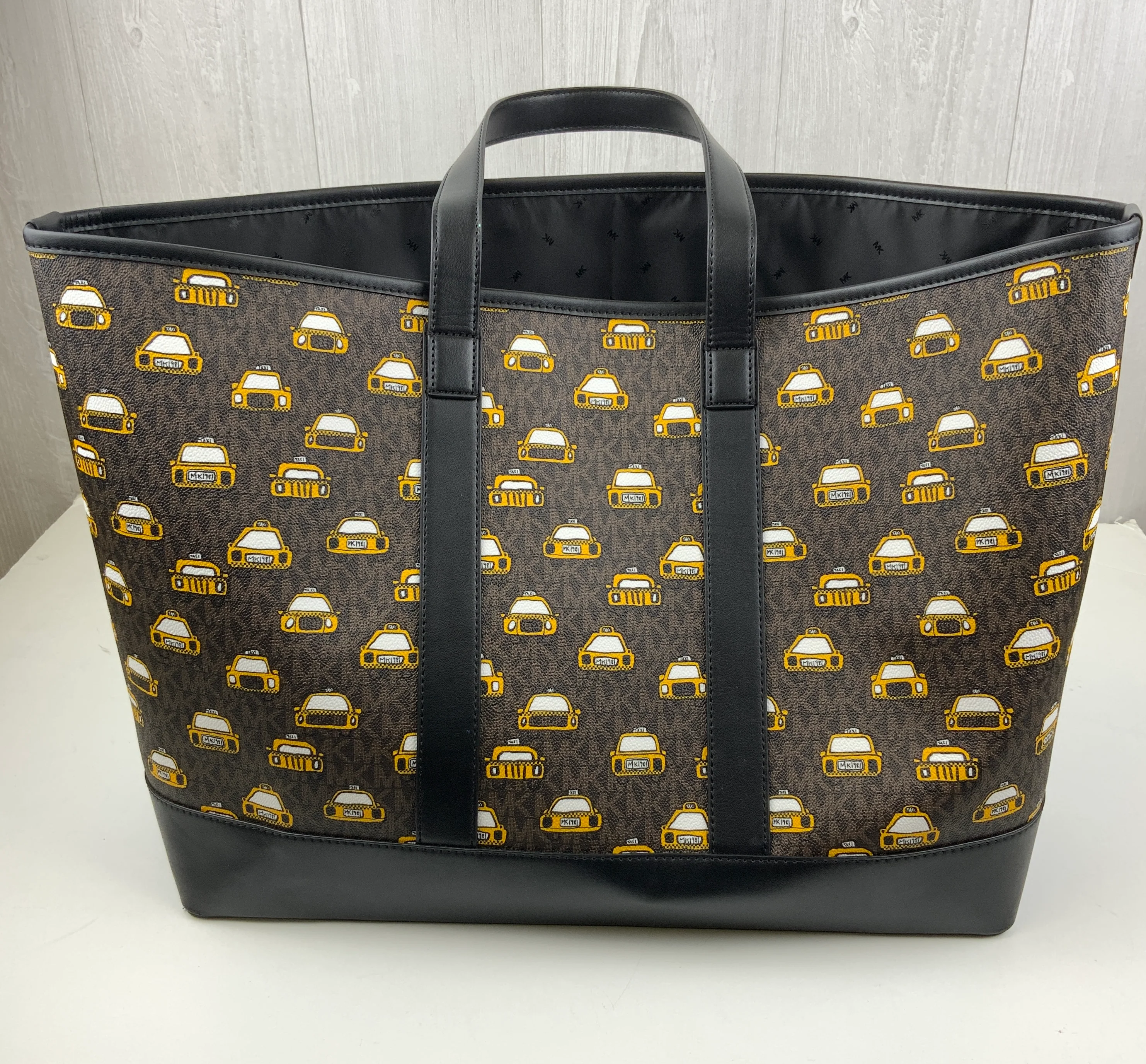 Stylish Taxi Print Tote Bag