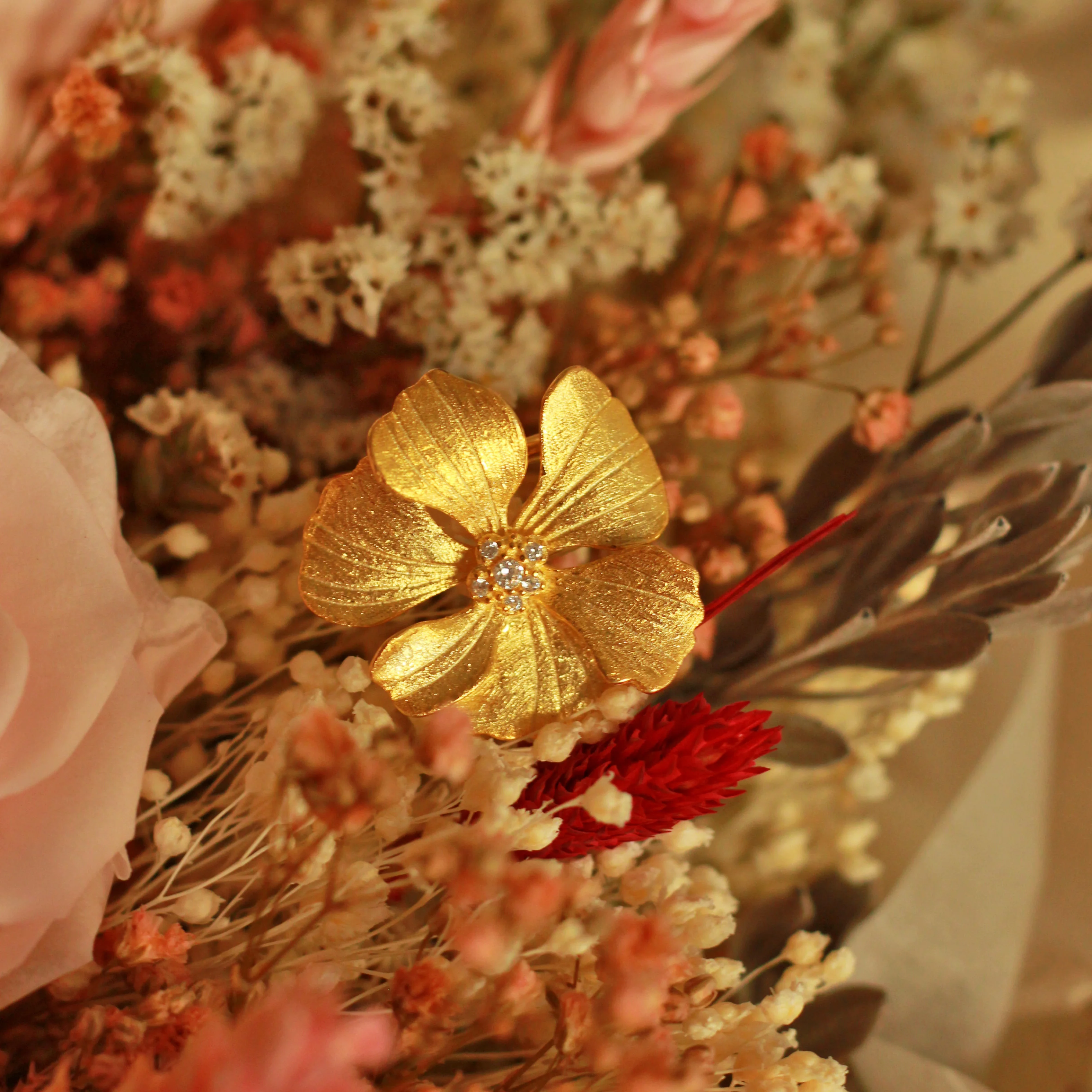 Elegant Blossom Adjustable Ring