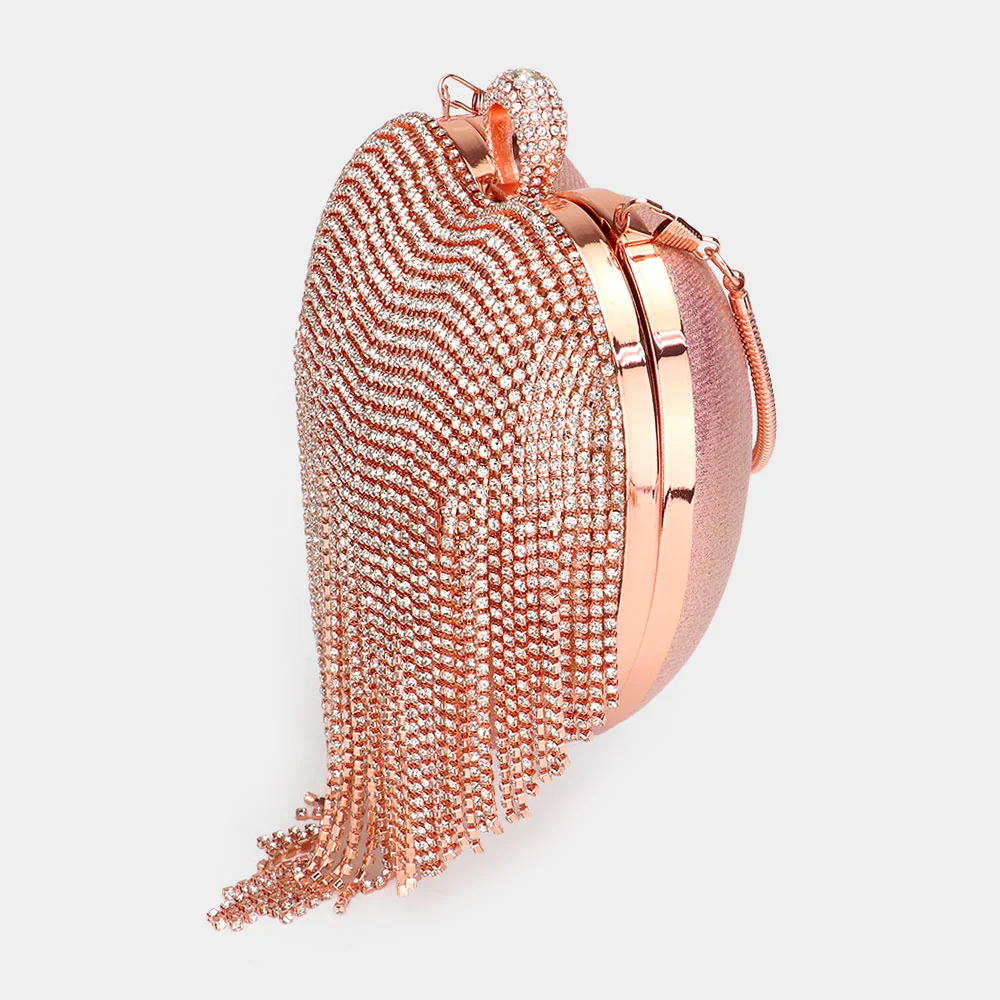 Chic Heart Tassel Clutch