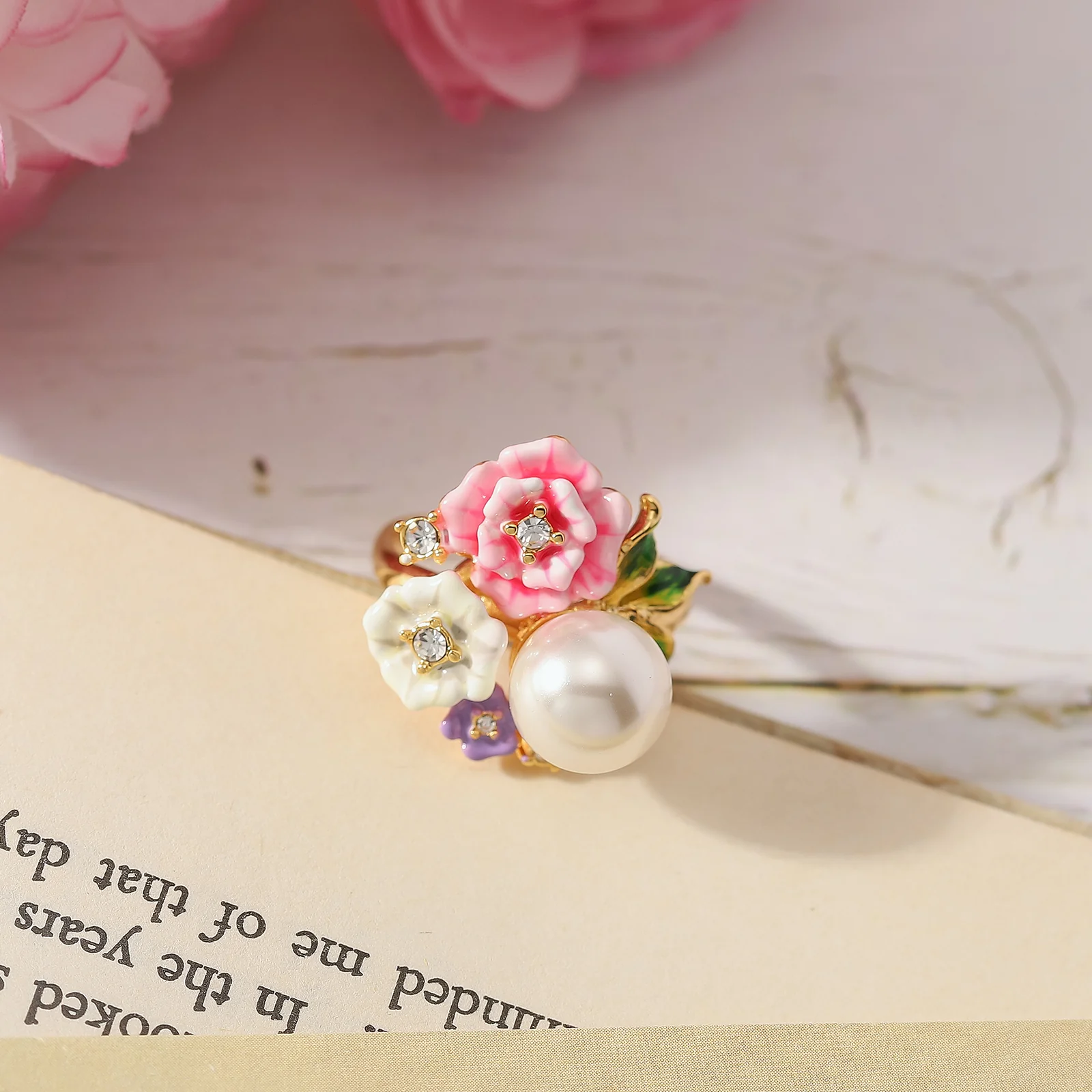 Floral Fantasy Enamel Ring