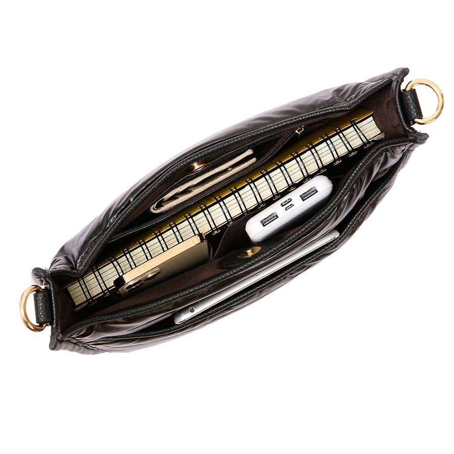 Elegant Black Nylon Shoulder Bag