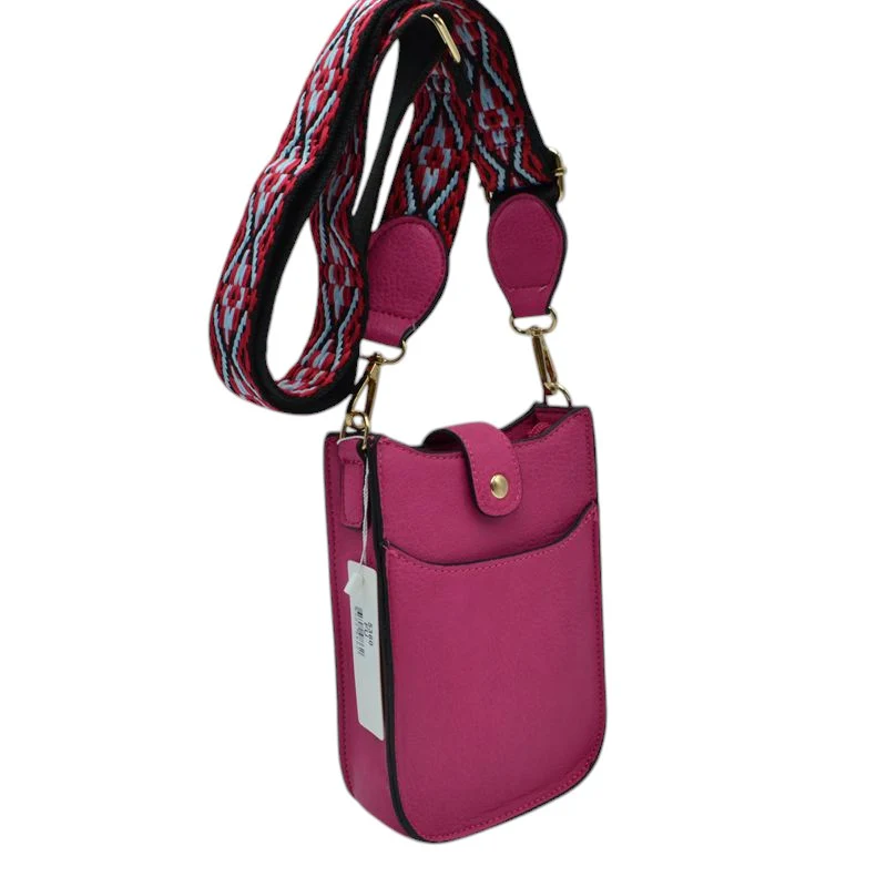 Elegant Red Faux Leather Crossbody Bag